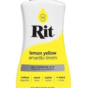 LEMON YELLOW RIT COLOR FABRIC DYE 8 OUNCE BOTTLE